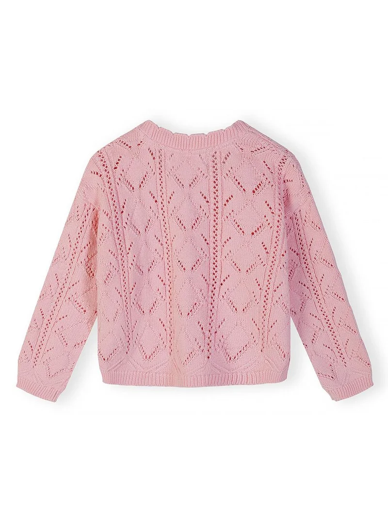 مينوتي Girls pointelle knit cardigan light pink 3m-7y